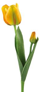 Floare artificiala lalea Tulip, Fibre artificiale, Galben, 34 cm