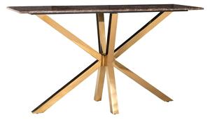 Masa consola Conrad, Marmura Otel inoxidabil, Maro Auriu, 81x150x45 cm
