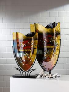 Vaza decorativa Pearls, Sticla, Multicolor, 35x58x10 cm