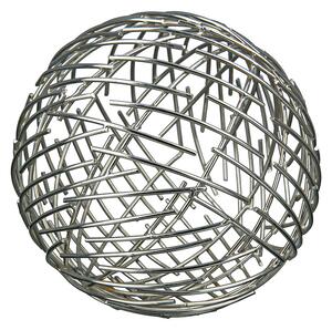 Decoratiune Wires Ball, Fier, Argintiu, 11 cm