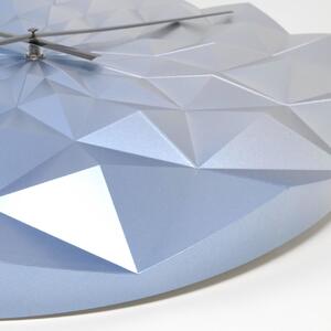 Ceas geometric de precizie, analog, de perete, creat de designer, model DIAMOND, albastru metalic, MCT 60.3063.06