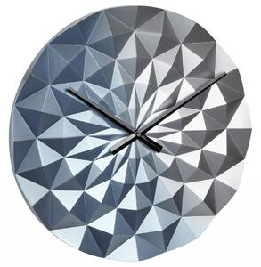 Ceas geometric de precizie, analog, de perete, creat de designer, model DIAMOND, albastru metalic, MCT 60.3063.06