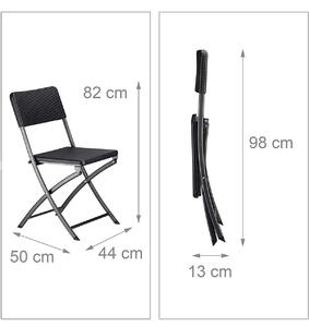 Set 2 scaune pentru gradina/balcon Bastian, Pliabil, Maro