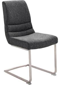 Set 2 scaune tapitate cu stofa si picioare metalice, Montera Swing Antracit / Crom, l45xA63xH90 cm
