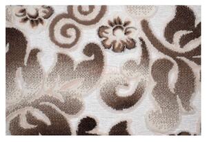 Covor TUNA cu imprimeu floral efect 3D, maro inchis/crem