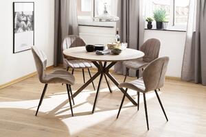 Set 2 scaune tapitate cu stofa si picioare metalice, Lima Grej / Antracit, l51xA56xH89 cm