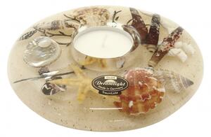Suport lumanare mini SEA BREEZE, sticla, 13x5 cm