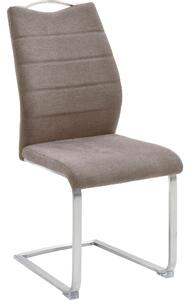 Set 2 scaune tapitate cu stofa si picioare metalice, Ferrera Capuccino / Crom, l45xA57xH99 cm