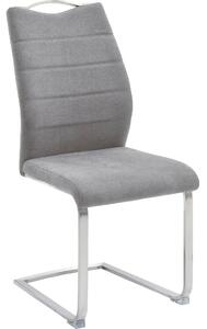 Set 2 scaune tapitate cu stofa si picioare metalice, Ferrera Gri / Crom, l45xA57xH99 cm
