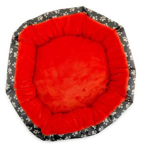 Culcus moale cu perna, pentru caine/pisica, culoare roz, impermeabil, baza antiderapanta, 50 cm