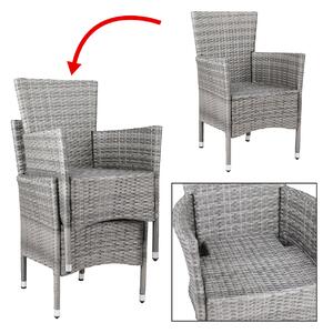 Set 2 x scaune gradina, Poliratan, Gri-Antracit