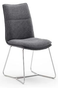 Set 2 scaune tapitate cu stofa si picioare metalice, Hampton II Antracit / Crom, l48xA65xH94 cm