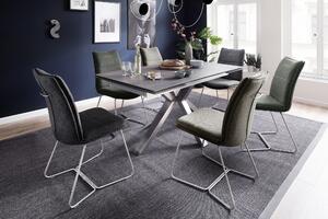 Set 2 scaune tapitate cu stofa si picioare metalice, Hampton II Antracit / Crom, l48xA65xH94 cm