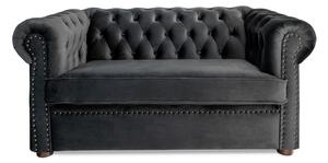 Canapea cu 2 locuri extensibila Chesterfield, gri, 150x66x90 cm