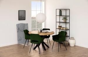 Set 2 scaune tapitate cu stofa si picioare metalice Felina Velvet Verde / Negru, l56xA58xH81 cm