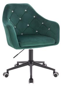 HR830CK Scaun Verde Catifea cu Bază Neagră