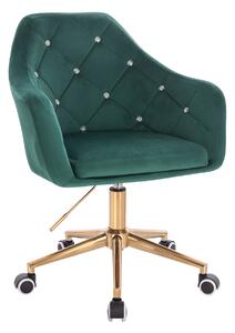 HR830CK Scaun Verde Catifea cu Bază Aurie