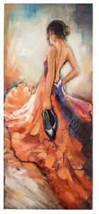 Tablou lucrat manual BAREFOOT TANGO , metal, 140x70x6 cm