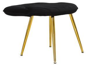 Set 2 scaune tapitate cu stofa, cu picioare din metal, Flex Velvet Negru / Auriu, l52xA48xH78 cm