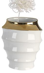 Vaza Wave alb auriu, ceramica, inaltime 27 cm