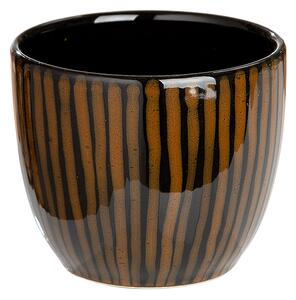 Ghiveci Tigre, ceramica, maro, 13x13x11 cm
