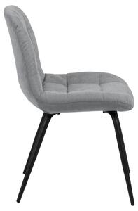 Set 2 scaune tapitate cu stofa si picioare metalice, Katja Gri deschis / Negru, l49xA54,5xH84 cm