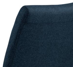 Set 2 scaune tapitate cu stofa si picioare metalice Gudrun Plus Albastru inchis / Crom, l52,5xA63,5xH95,5 cm