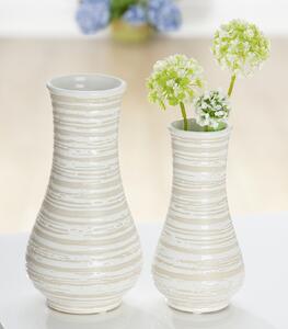 Vaza Deserto, ceramica, alb crem, 9x17x9 cm