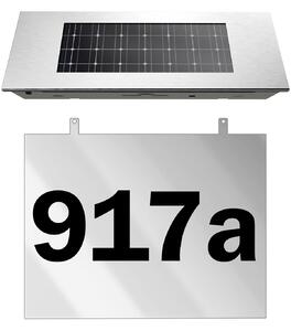 Numar de casa LED cu incarcare solara, Cifre 0-9, Litere A-H, Alb