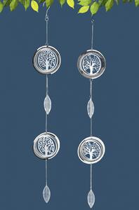 Set 2 ghirlande Albero, otel, argintiu, 90x13 cm