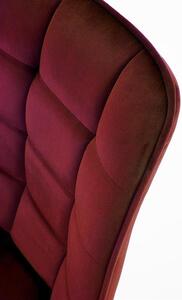 Scaun tapitat cu stofa si picioare metalice, Kai-332 Velvet Bordeaux / Negru, l46xA61xH84 cm
