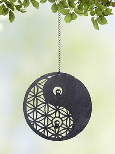 Ghirlanda Yin Yang, metal, gri, 60x1.5x20 cm
