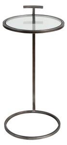 Masuta Loft, metal sticla, negru gri, 66x22 cm