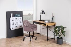 Scaun de birou ergonomic tapitat cu stofa, Brooke Velvet Roz / Negru, l59xA58,5xH88,5 cm