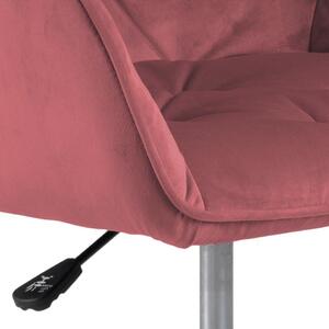 Scaun de birou ergonomic tapitat cu stofa, Brooke Velvet Roz inchis / Negru, l59xA58,5xH88,5 cm