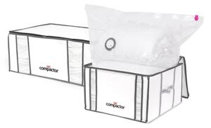 Cutii de depozitare pentru haine 2 buc. din material textil cu vacuum/cu pereți întăriți 65x45x27 cm Life – Compactor