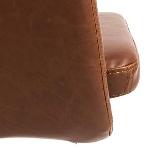 Scaun de birou ergonomic tapitat cu piele ecologica, Nora Maro / Negru, l58xA58xH91 cm