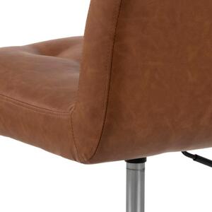 Scaun de birou ergonomic tapitat cu piele ecologica, Cosmo Camel / Negru, l46xA59xH77,5 cm