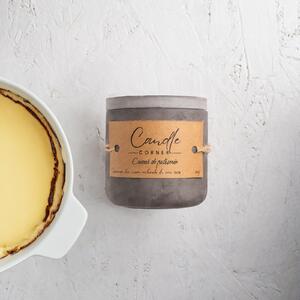 Lumanare parfumata handmade din ceara naturala de soia 100%, aroma Crema de patiserie, Recipient ceramic, 150 g