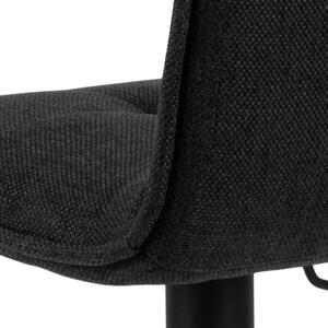Set 2 scaune de bar rotative tapitate cu stofa si picior metalic, Hellen Antracit / Negru, l45xA54xH113 cm