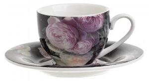 Ceasca cu farfurie din portelan, PINK ROSES