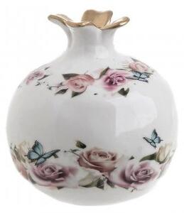 Decoratiune vaza ceramica PINK ROSES,9x9.5 cm