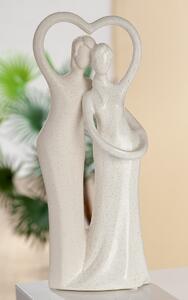 Figurina Couple of Love Cadiz, ceramica, crem, 14x31.5x9 cm
