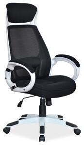 Scaun de birou ergonomic tapitat cu stofa Q-409 Black / White, l63xA51xH117-127 cm