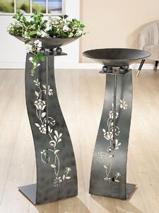 Suport flori Tendril, metal, gri, 114x50 cm