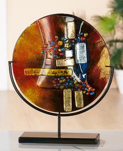Vaza SOLEIL, sticla metal, 38x32x10 cm