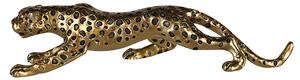 Figurina leopard, rasina, auriu, 23.5x5.5x5.5 cm