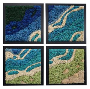 Set de 4 tablouri Marine decorate cu licheni stabilizati