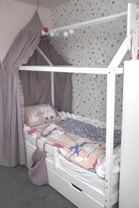 Pat pentru copii Casa Paul - Alb 200x90 cm pat fără spațiu de depozitare