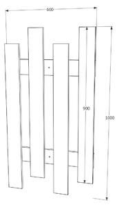 Cuier Lamelar haaus Stick, Stejar Ferrara, 100 x 60 cm